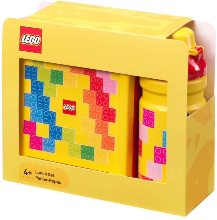 LEGO Brotdosen-Set Bricks 1,7 L/390 ml, Rot/Gelb