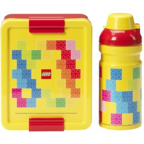 LEGO Broodtrommelset Bricks 1,7 L/390 ml, Rood/Geel