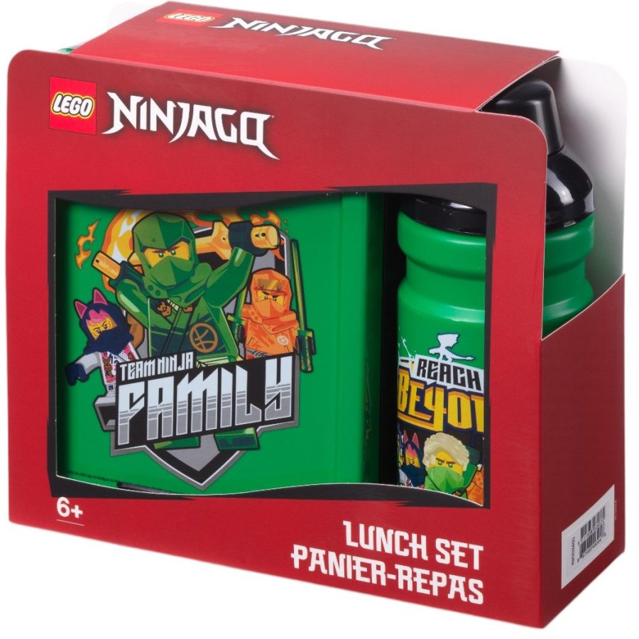 LEGO Brotdosen-Set Ninjago 2er Set 1,7 L/390 ml, Schwarz/Grn