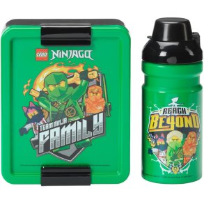LEGO Broodtrommelset Ninjago 2 stuks 1,7 L/390 ml, Zwart/Groen