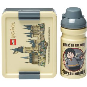 LEGO Lunchboxset Harry Potter Hogwarts 1 L/390 ml, Beige/Grijs