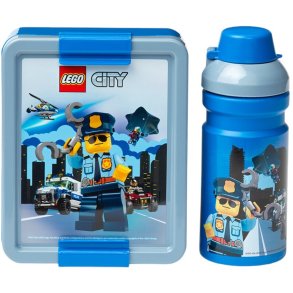 LEGO Lunchboxset City 1 L/390 ml, Grijs/Blauw