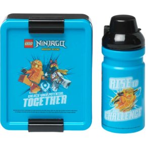 LEGO Madkassesæt Ninjago 1 L/390 ml, Blå/Sort