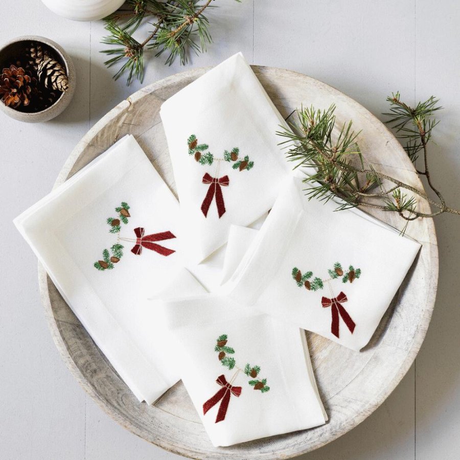 Langkilde & Sn WeihnachtsServiette 4er Set 50x50 cm, Bogen