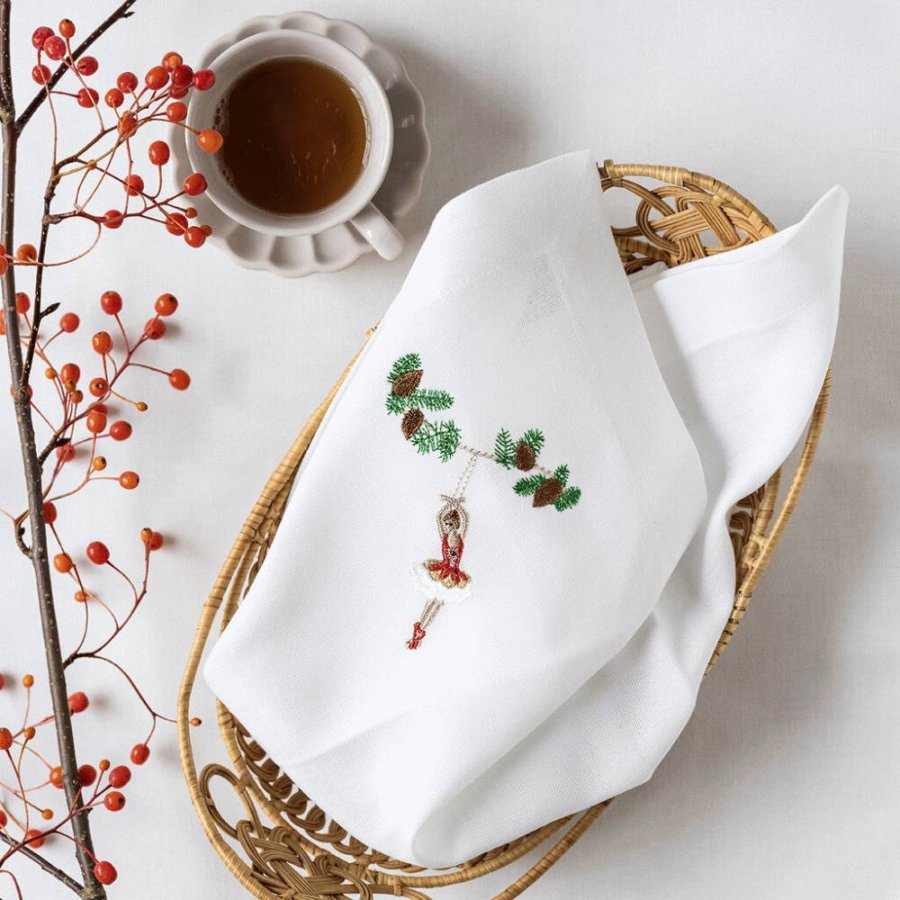 Langkilde & Sn WeihnachtsServiette 6er Set 50x50 cm, Abenteuer