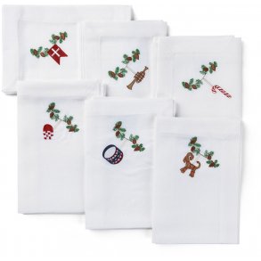 Langkilde & S�n Weihnachtsservietten 6er Set 50x50 cm, Klassische Motive