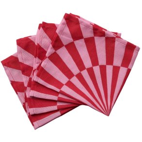 Langkilde & S�n Cirkus Serviet 4 stk. 38x38cm, R�d/lyser�d