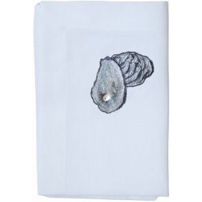 Langkilde & Sn Stoffen servet Oester met parel 38x38 cm, Wit