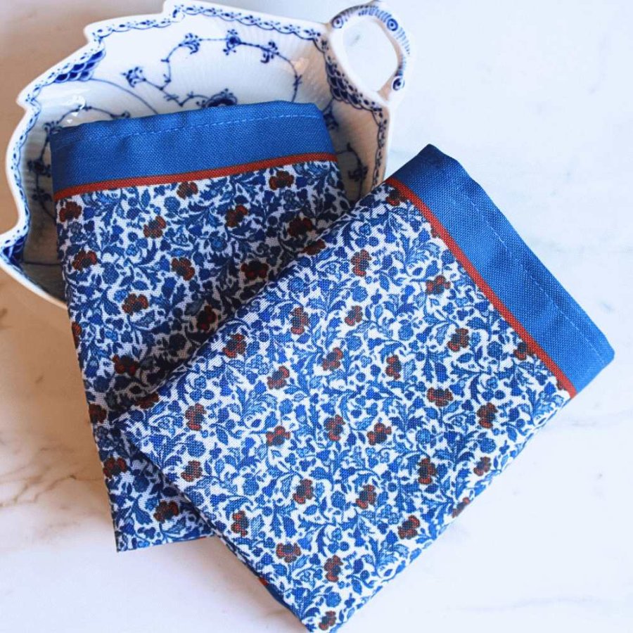 Langkilde & Sn SptsommerServiette 2teilig 38x38 cm, Blau