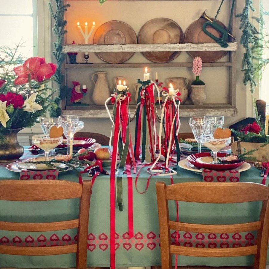 Langkilde & Sn HerzTischdecke 140x340 cm, Grn