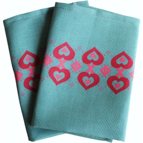 Langkilde & Sn Hartservet 2 stuks 38x38 cm, Groen