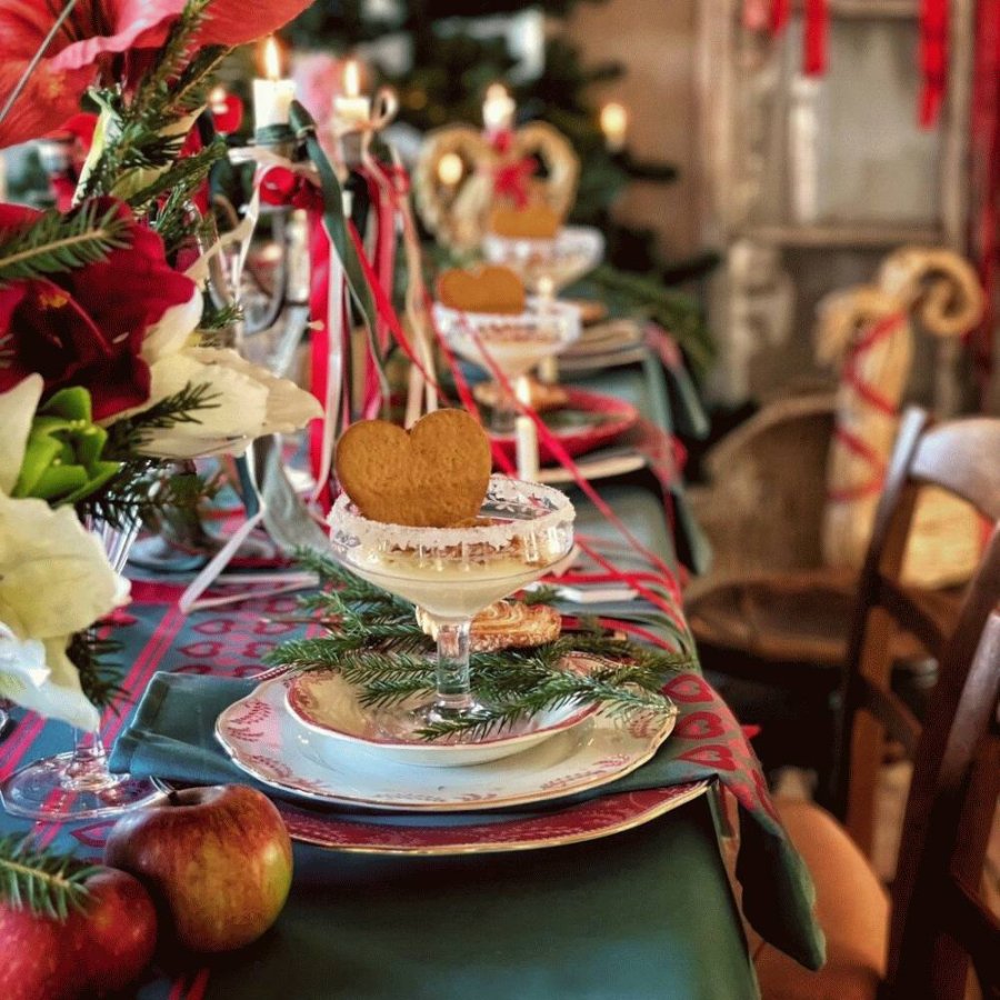 Langkilde & Sn HerzServiette 2teilig 38x38 cm, Grn