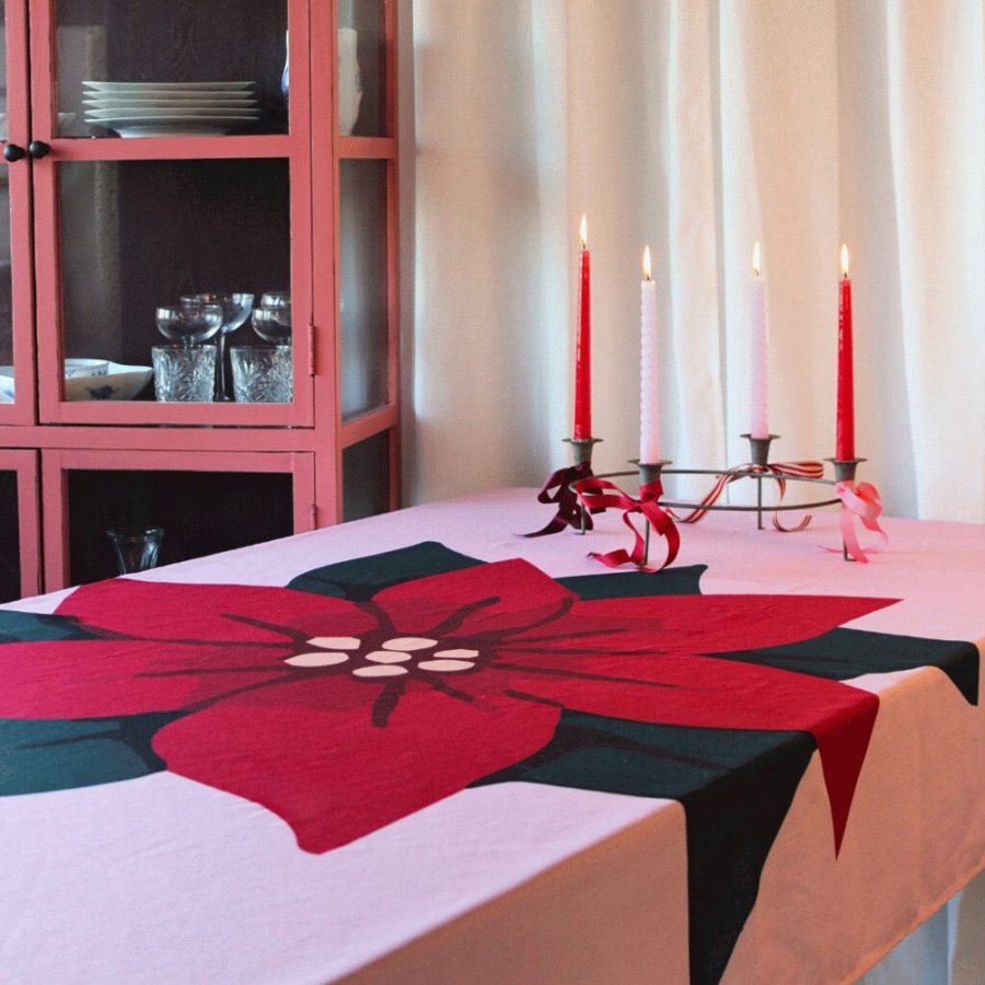 Langkilde & Sn Julestjernedug 140x340 cm, Pink