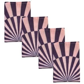 Langkilde & S�n Cirkus servetten 4-delige set 38x38cm, Paars/Roze