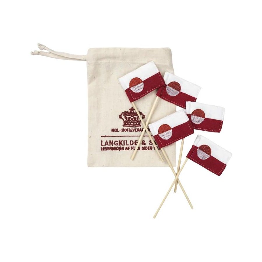 Langkilde & S�n Lagkageflag m. Gr�nlandske Flag 5 stk.