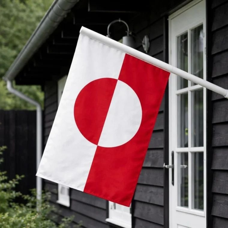Langkilde & S�n Facadestang m. Gr�ndlandsk Flag
