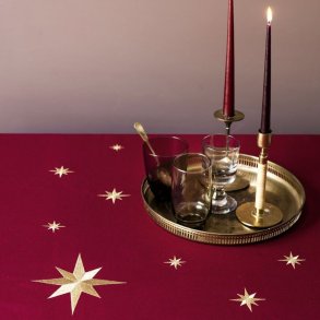 Langkilde & Sn Tischdecke mit Sternen 135x240 cm, Rot