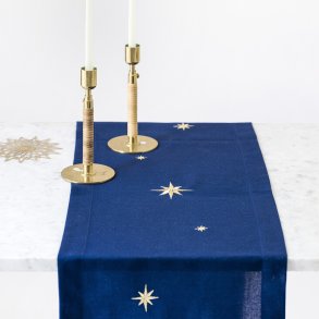 Langkilde & Sn Tischläufer mit Sternen 30x175 cm, Blau