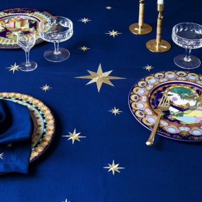 Langkilde & Sn Tischdecke mit Sternen 135x340 cm, Blau