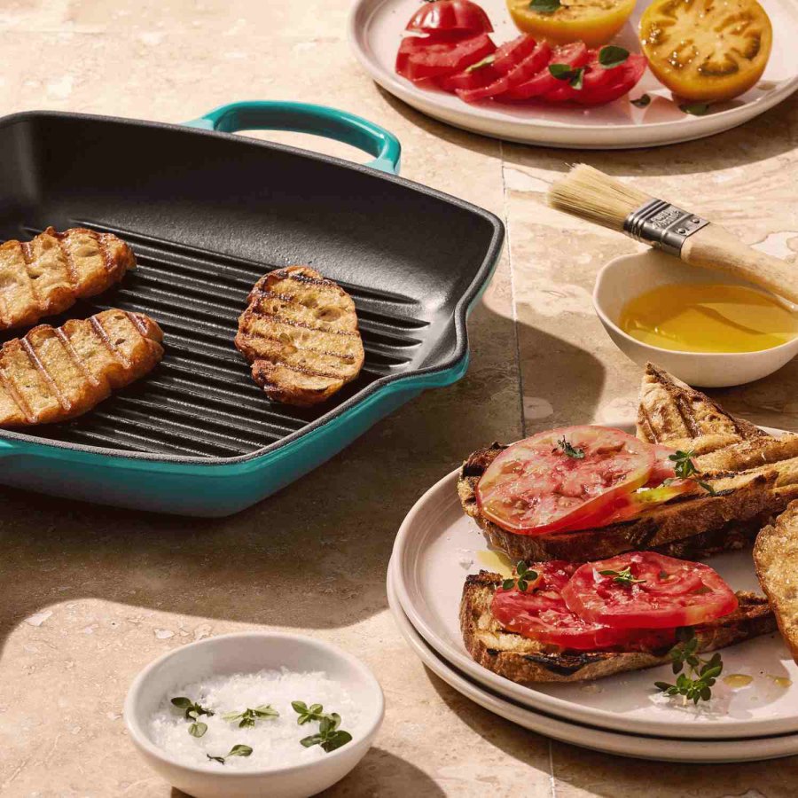 Le Creuset Signature St�bejernsgrillpande 26 cm, Bleu Riviera