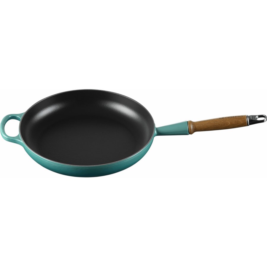 Le Creuset Signature St�bejernspande m. Tr�h�ndtag 28 cm, Bleu Riviera