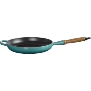 Le Creuset Signature St�bejernspande m. Tr�h�ndtag 28 cm, Bleu Riviera