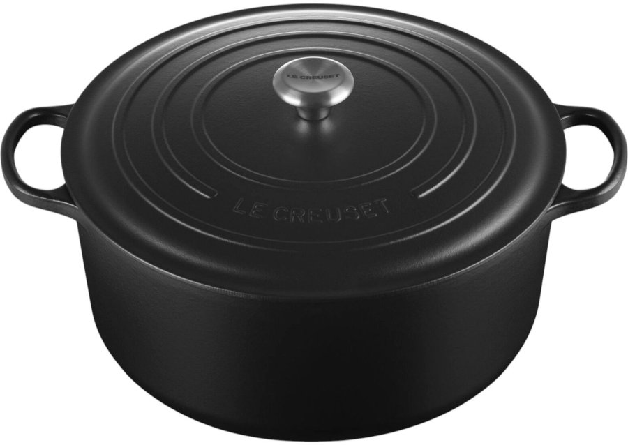 Le Creuset Signature Rund Stbejernsgryde 34 cm/12 L, Mat Sort