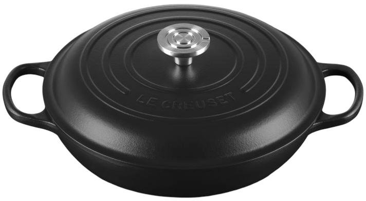 Le Creuset Classic Buffetgryde m. Glasl�g 30 cm/3,5 L, Matte Black