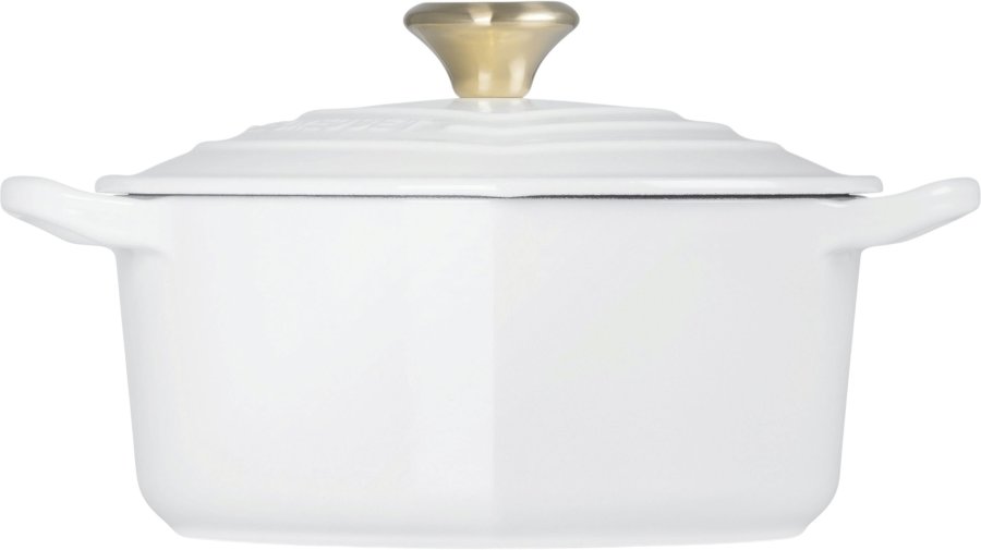 Le Creuset Heart Signature St�bejernsbuffetgryde m. Hjerteformet Knop 20 cm, White
