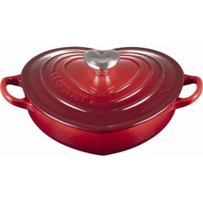 Le Creuset Heart Signature St�bejernsbuffetgryde m. Hjerteformet Knop 20 cm/1,9 L, Cerise