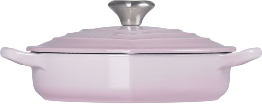Le Creuset Heart Signature St�bejernsbuffetgryde m. Hjerteformet Knop 20 cm, Shell Pink