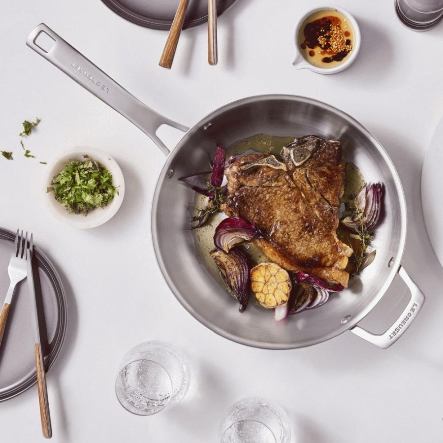 Le Creuset Essential 3-Ply Stegepande 28 cm