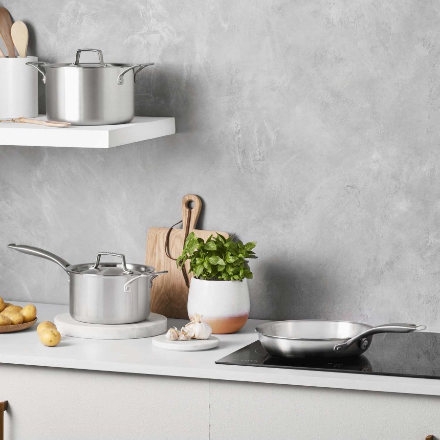 Le Creuset Essentials 3-Ply Gryde- og Pandest 3 Dele, Rustfrit Stl