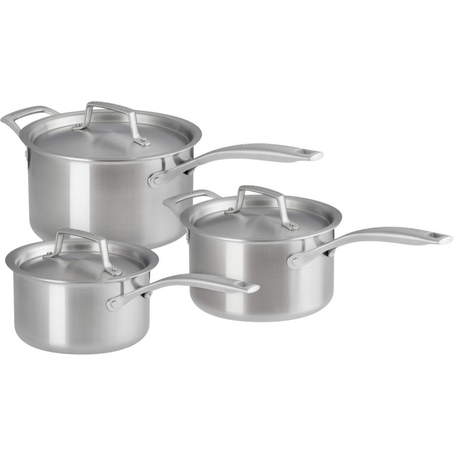 Le Creuset Essentials 3-Ply Grydest 3 stk, Rustfrit Stl