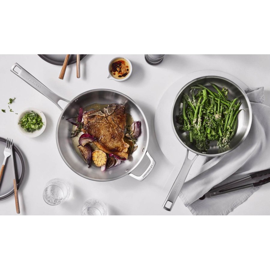 Le Creuset Essentials 3-Ply Pandest 2 stk. 24/28 cm, Rustfrit Stl