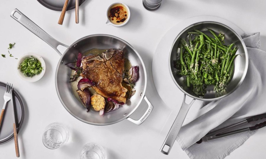 Le Creuset Essentials 3-Ply Pandest 2 stk. 24/28 cm, Rustfrit Stl