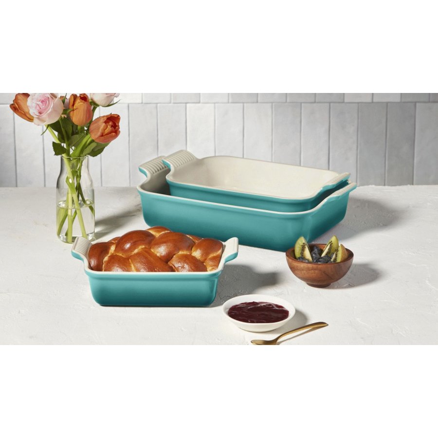 Le Creuset Heritage Rektangul�rt Fad 19 cm, Bleu Riviera