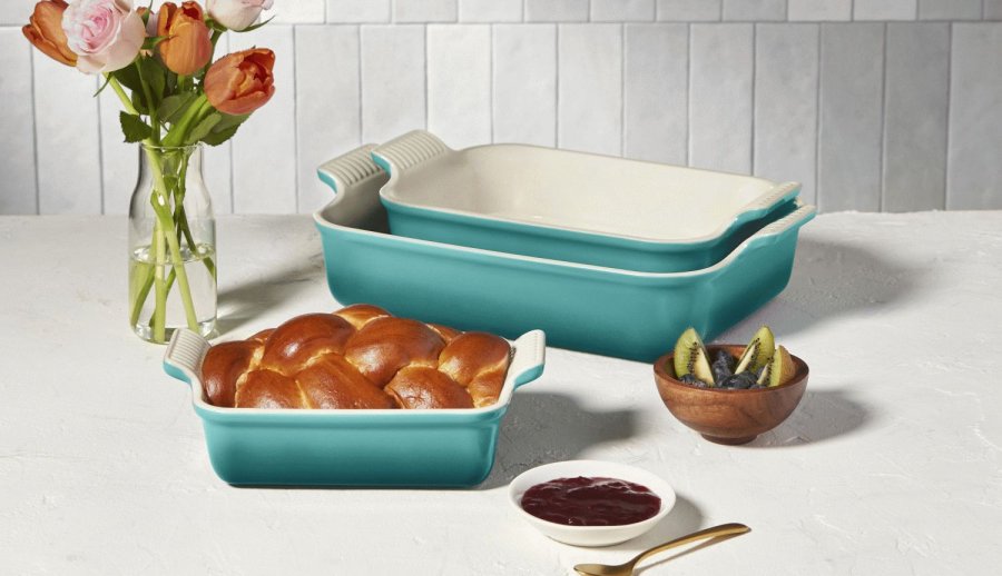 Le Creuset Heritage Rektangul�rt Fad 19 cm, Bleu Riviera