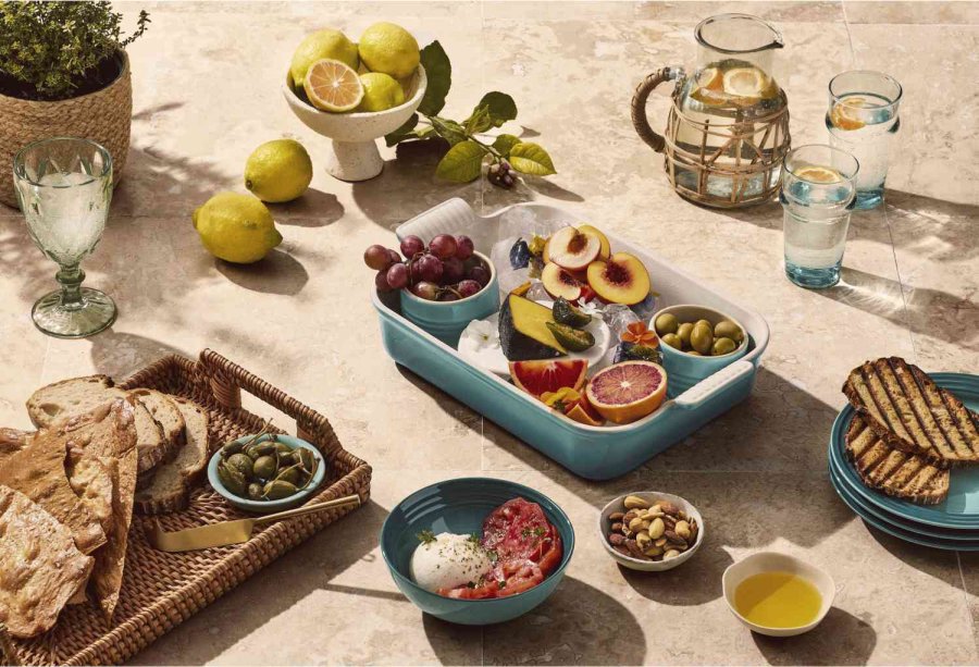 Le Creuset Heritage Rektangul�rt Fad 32 cm, Bleu Riviera