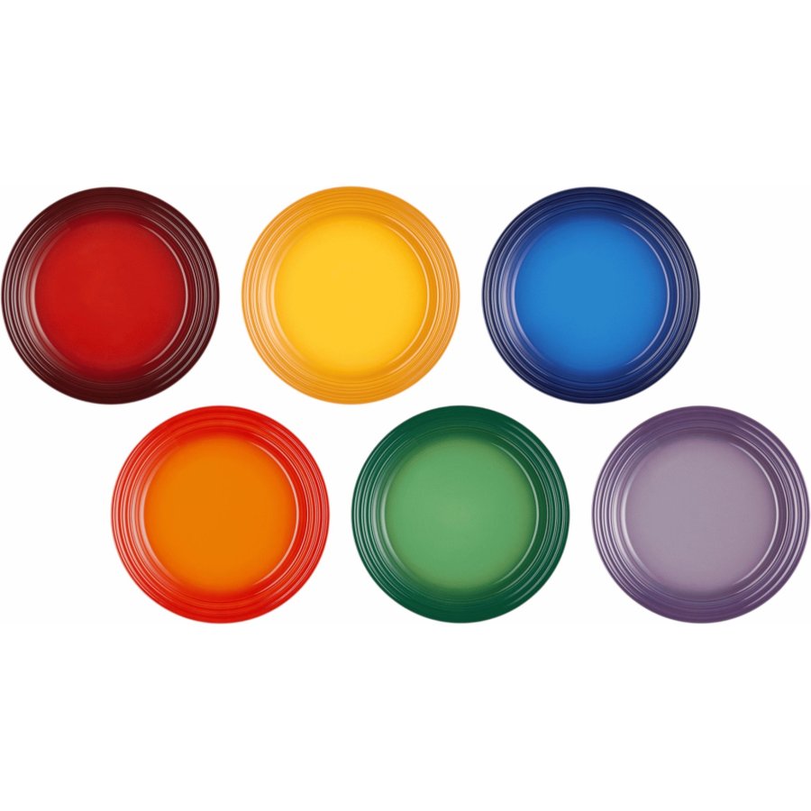 Le Creuset Rainbow Tallerken 6 stk. 22 cm, Multi