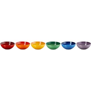 Le Creuset Rainbow Dyb Tallerken 6 stk. 16 cm, Multi