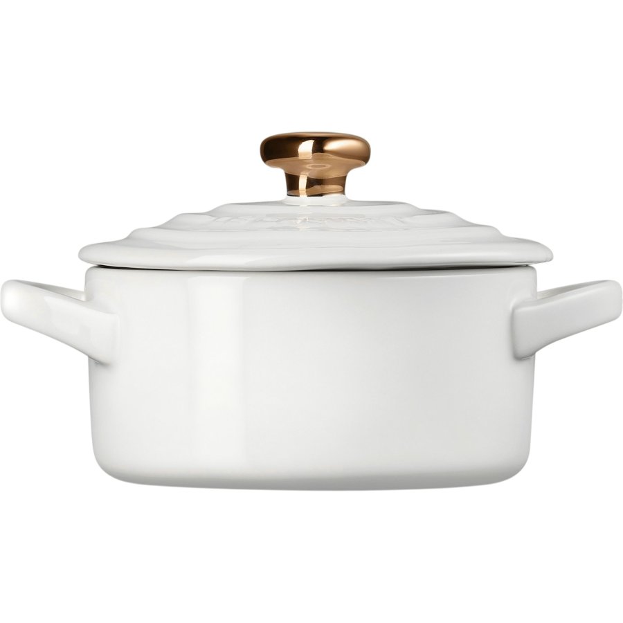 Le Creuset Heart Signature Minigryde m. Hjerteformet Knop 10 cm/0,25 L, White