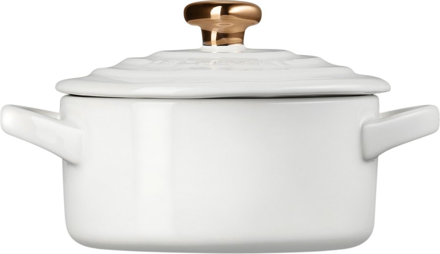Le Creuset Heart Signature Minigryde m. Hjerteformet Knop 10 cm/0,25 L, White