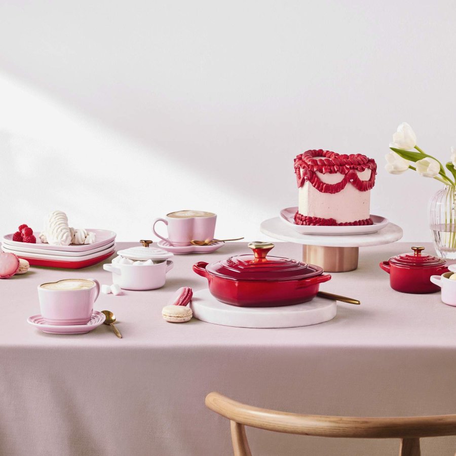 Le Creuset Heart Signature Kop m. Underkop 2 stk., Shell Pink