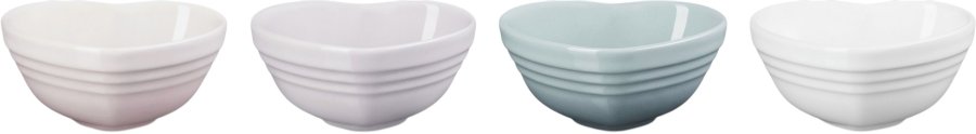 Le Creuset Heart Signature Sk�l 4 stk, Pastel