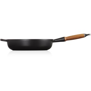Le Creuset Signature Sauterpande m. Træhåndtag 28 cm, Mat Sort