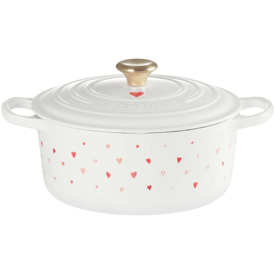 Le Creuset Heart Gryde 22 cm/3.3 L, Hvid