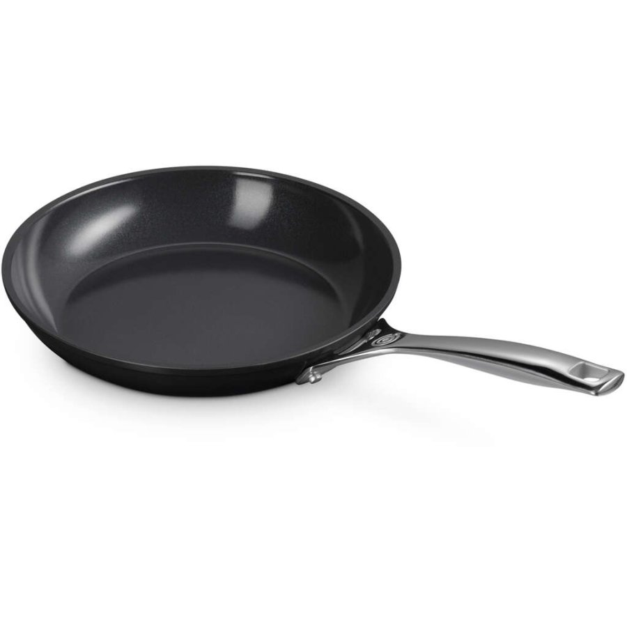 Le Creuset Essential Stegepande m. Keramisk Belgning 24 cm, Sort