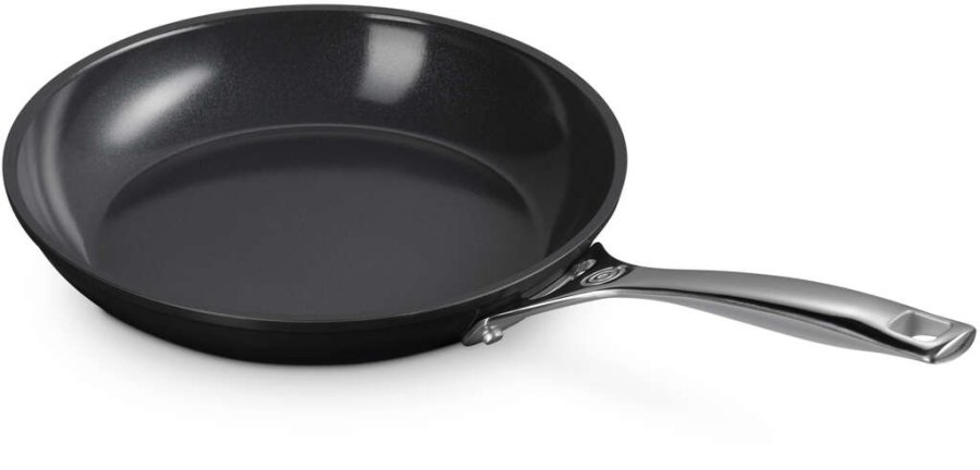 Le Creuset Essential Stegepande m. Keramisk Belgning 24 cm, Sort