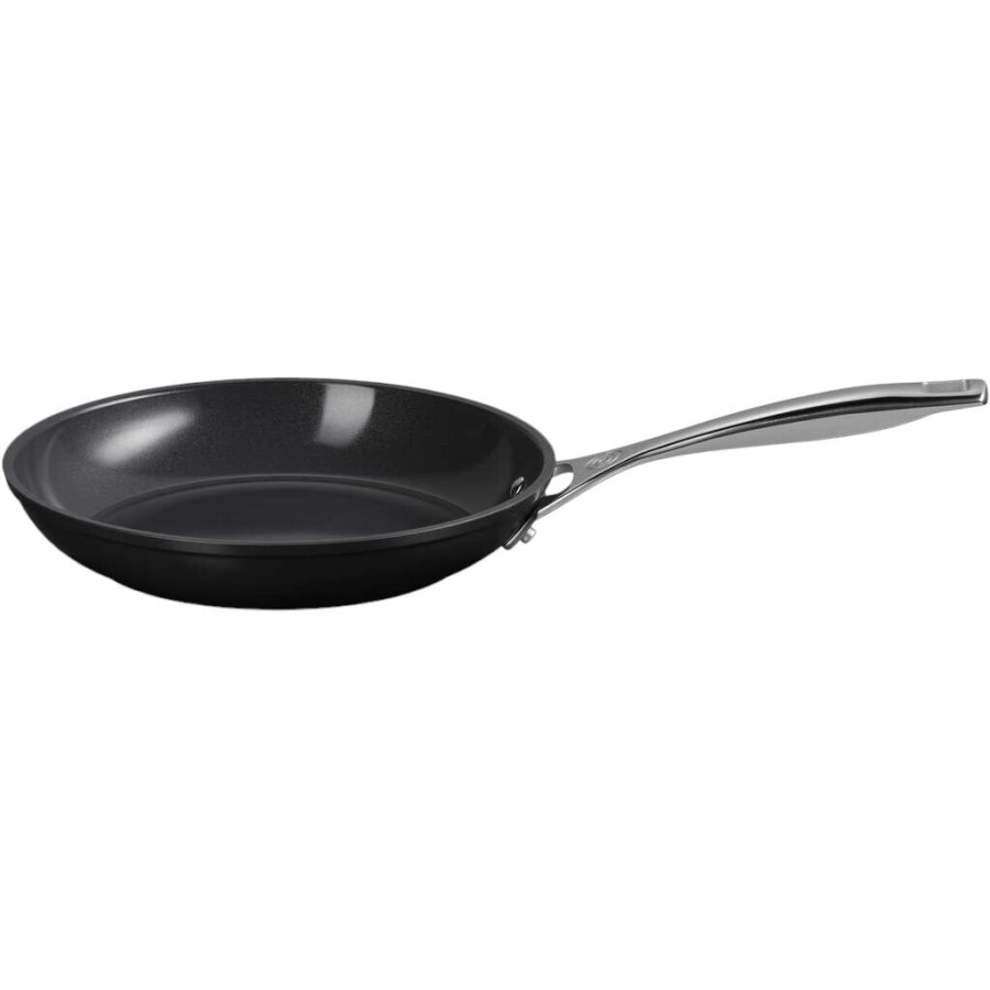 Le Creuset Essential Stegepande m. Keramisk Belgning 24 cm, Sort